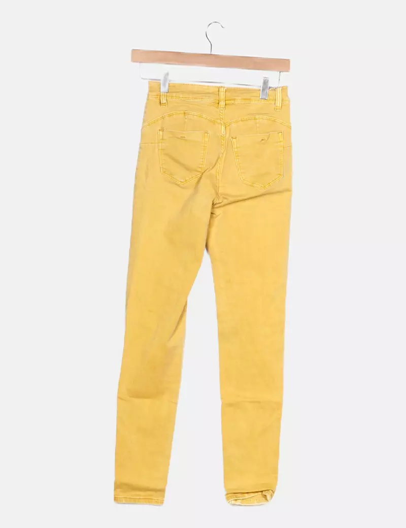 Moda k.l Pantalón amarillo básico