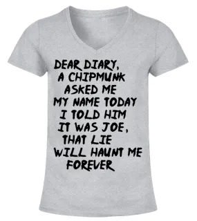 VAMPIRE DIARIE CHIPMUNK FANS CLOTHING Camiseta cuello pico Mujer