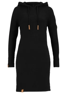 Vestido de punto con capucha Negro
