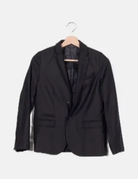 Zara Blazer gris oscuro con hombreras